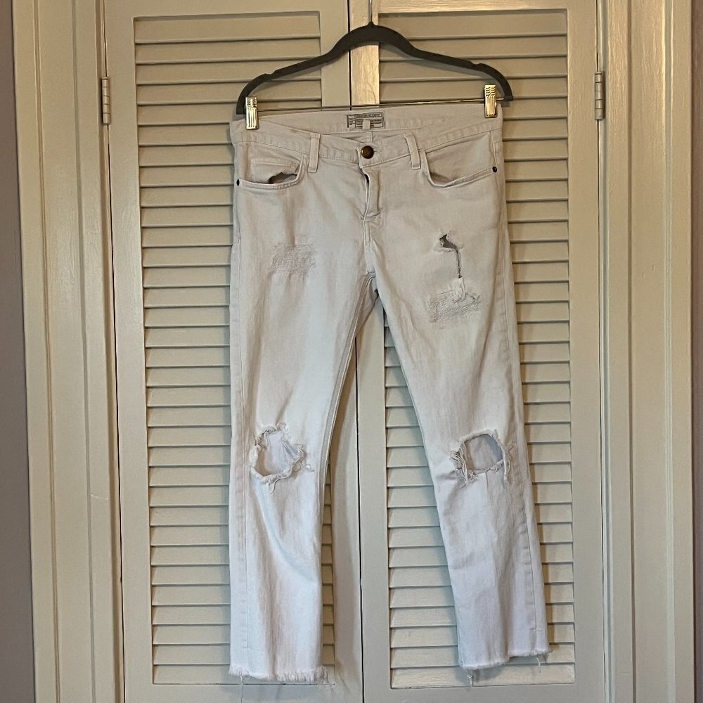 Current/Elliott distressed jeans white women 27 ankle